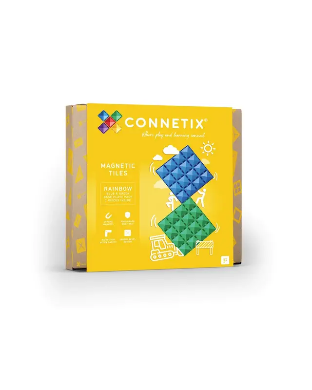 CONNETIX  CONNETIX 2 Basisplaten 30 x 30 cm - Groen en Blauw CONNETIX  CONNETIX 2 Basisplaten 30 x 30 cm - Groen en Blauw