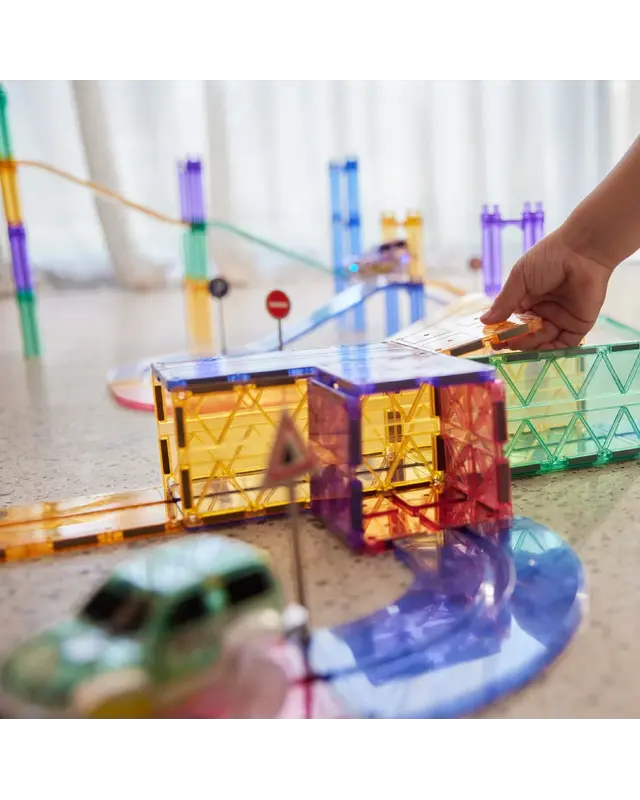 Cleverclixx Cleverclixx Race Track Pastel - 80 stuks + Gratis Groene auto Cleverclixx Cleverclixx Race Track Pastel - 80 stuks + Gratis Groene auto