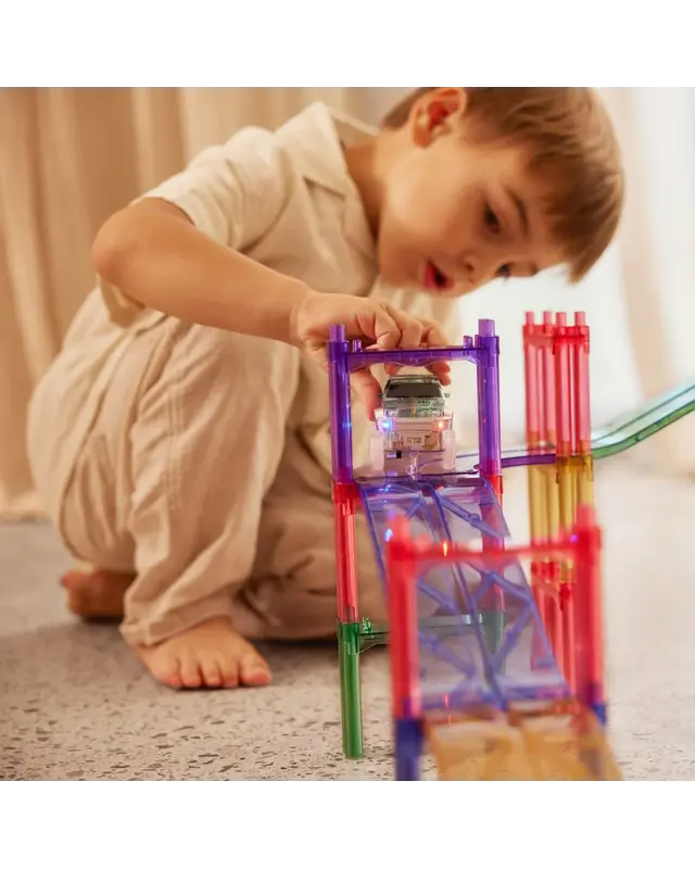 Cleverclixx Cleverclixx Race Track Pastel - 80 stuks + Gratis Groene auto Cleverclixx Cleverclixx Race Track Pastel - 80 stuks + Gratis Groene auto