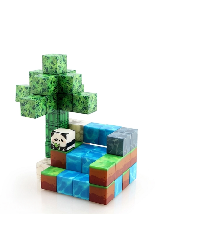 Magneetspeelgoed.nl Magnetische bouwstenen Panda 48 stuks