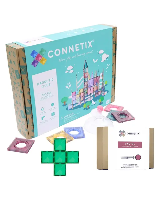 CONNETIX  CONNETIX Knikkerbaan Pastel - 106 delig + GRATIS 16 pastel ballen