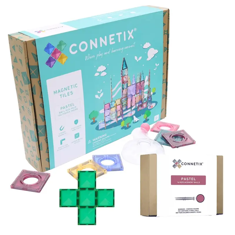 CONNETIX  CONNETIX Knikkerbaan Pastel - 106 delig + GRATIS 16 pastel ballen