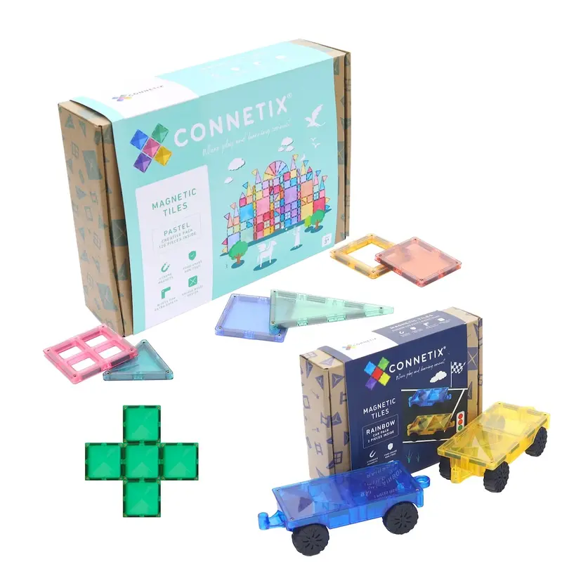 CONNETIX  CONNETIX Pastel Creative pakket - 120 delig + GRATIS auto pakket
