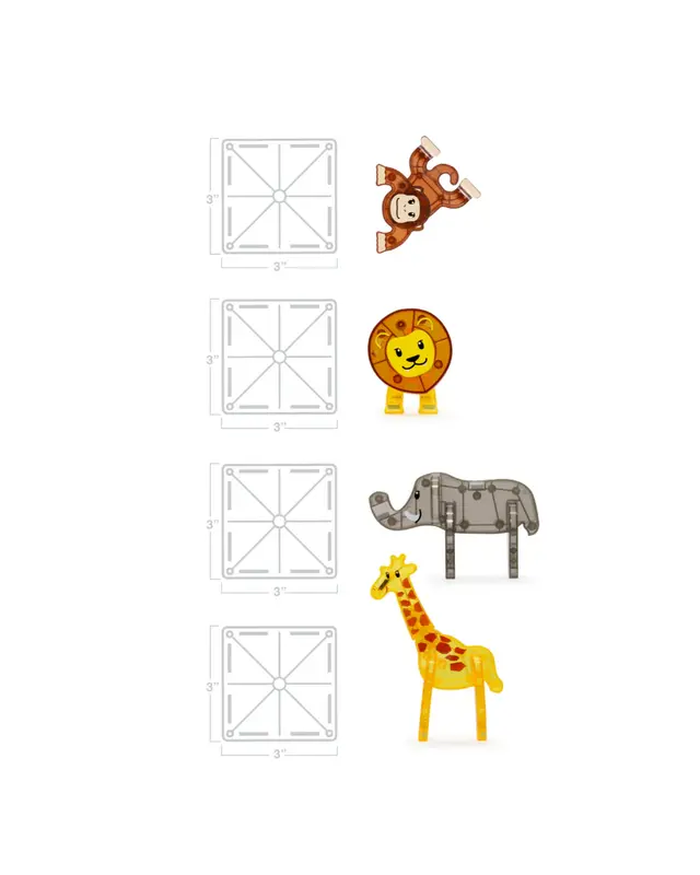 Magna Tiles Magna Tiles Safari Animals Dieren - 25 stuks