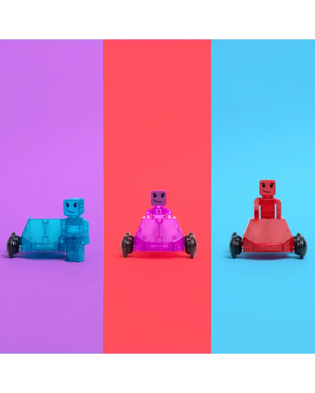 Magna Tiles Magna-Tiles Dashers 6-Piece Set, Speelgoed auto speelset, 3 jaar, Blauw, Paars, Rood