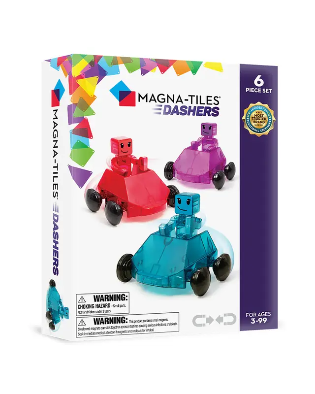 Magna Tiles Magna-Tiles Dashers 6-Piece Set, Speelgoed auto speelset, 3 jaar, Blauw, Paars, Rood