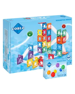 Coblo Magnetische Knikkerbaan Classic - 100 delig + Gratis 6 reserve ballen