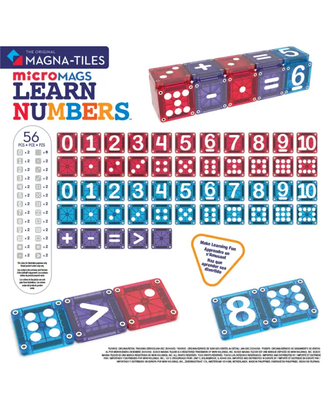 Magna Tiles MAGNA-TILES® microMAGS Leer cijfers 56 stuks