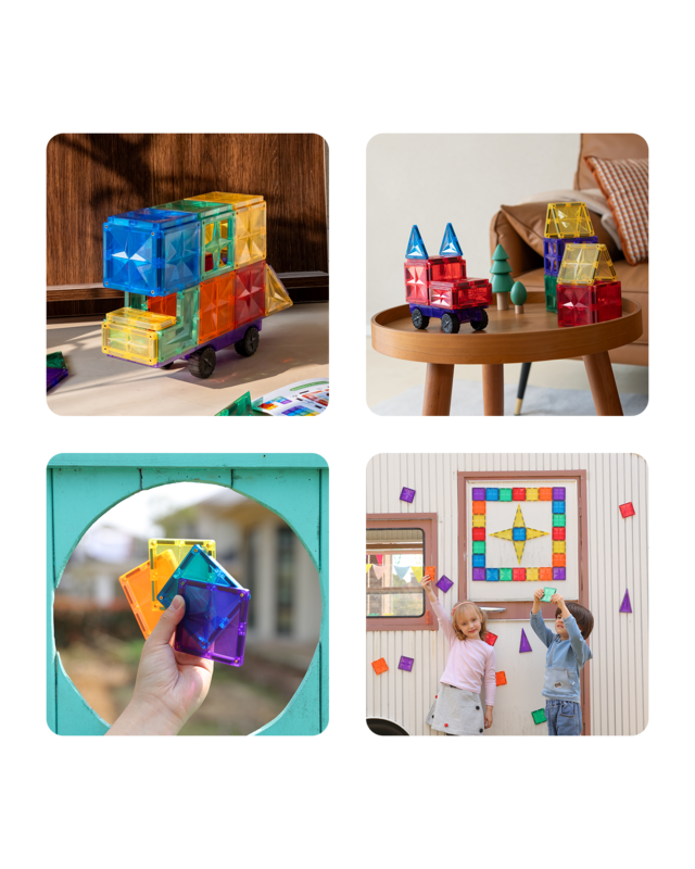 MNTL MNTL Magnetische Tegels Bouwspeelgoed Rainbow 62-delig