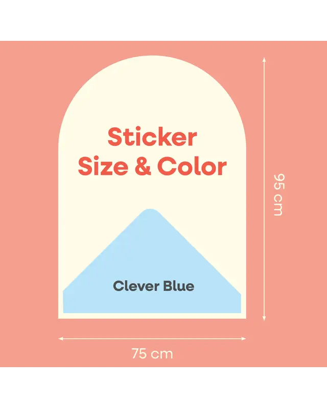 Cleverclixx Cleverclixx Magnetische muursticker 95x75cm | Blauw Cleverclixx Cleverclixx Magnetische muursticker 95x75cm | Blauw