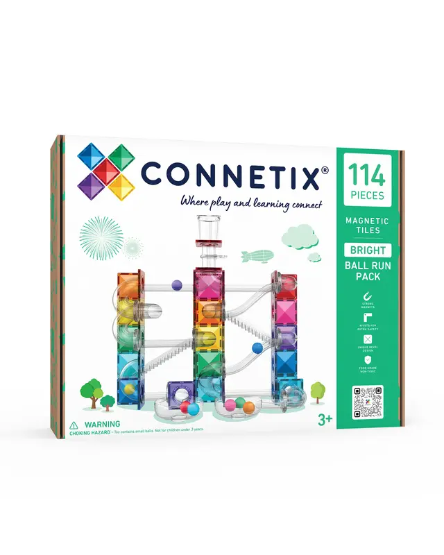 CONNETIX CONNETIX Knikkerbaan Ball Run Bright Pack 114 stuks CONNETIX CONNETIX Knikkerbaan Ball Run Bright Pack 114 stuks