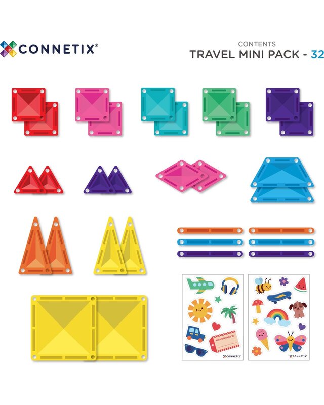 CONNETIX CONNETIX - Magnetisch Tegels - Travel Mini Pack/Reisset - 32 Stuks - Magnetisch Speelgoed CONNETIX CONNETIX - Magnetisch Tegels - Travel Mini Pack/Reisset - 32 Stuks - Magnetisch Speelgoed