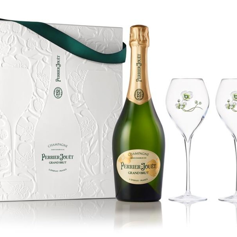 Perrier-Jouët Grand Brut Giftbox incl. Glaswerk