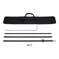 Square flag pole S, black
