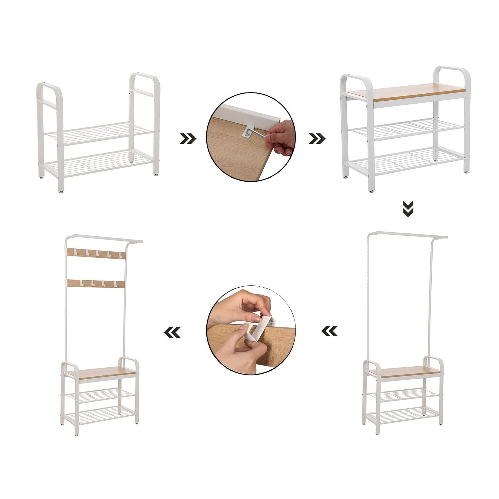 Bobbel Home Parya Home - Clothes Rack - Coat and shoe rack - 9 Hooks