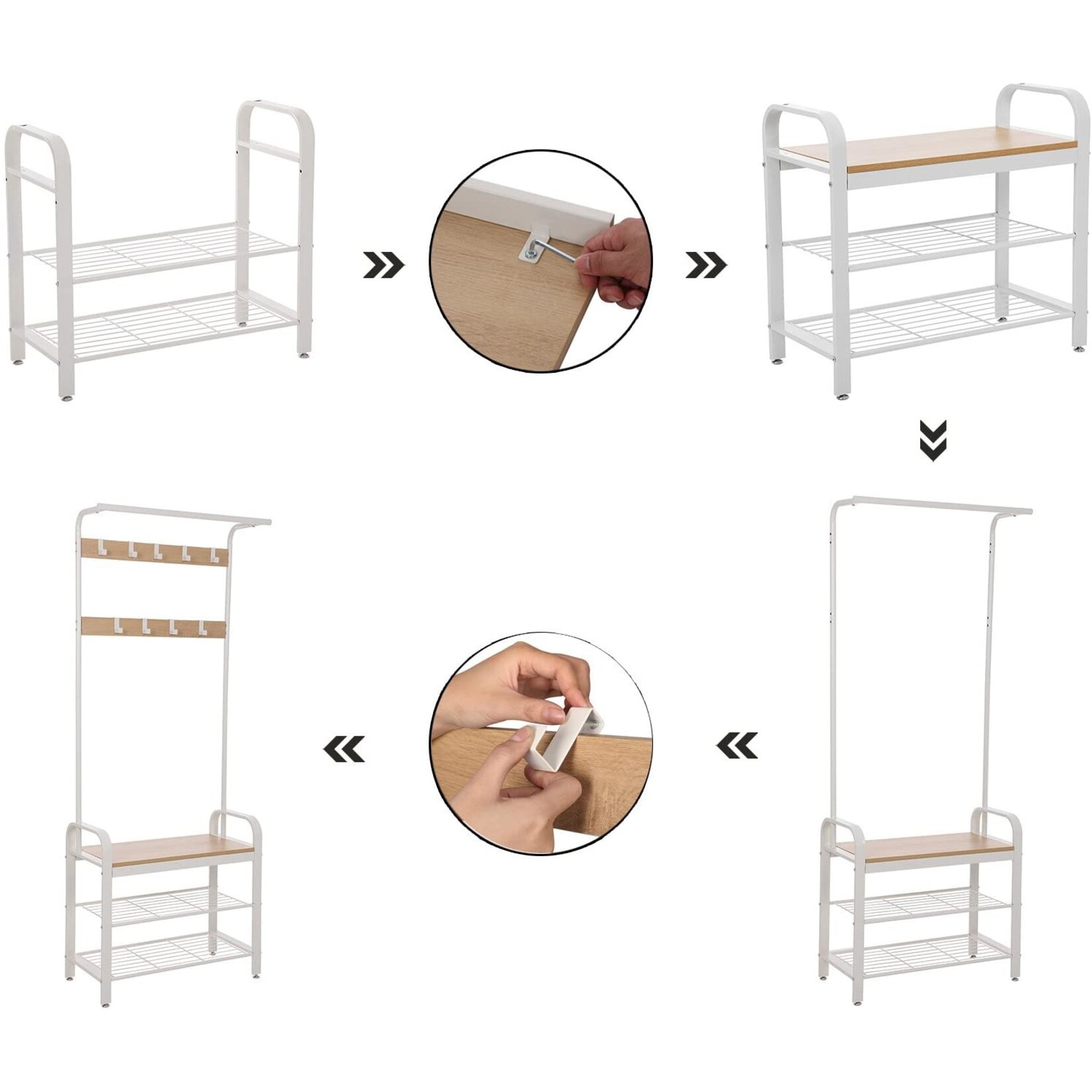 Bobbel Home Parya Home - Clothes Rack - Coat and shoe rack - 9 Hooks