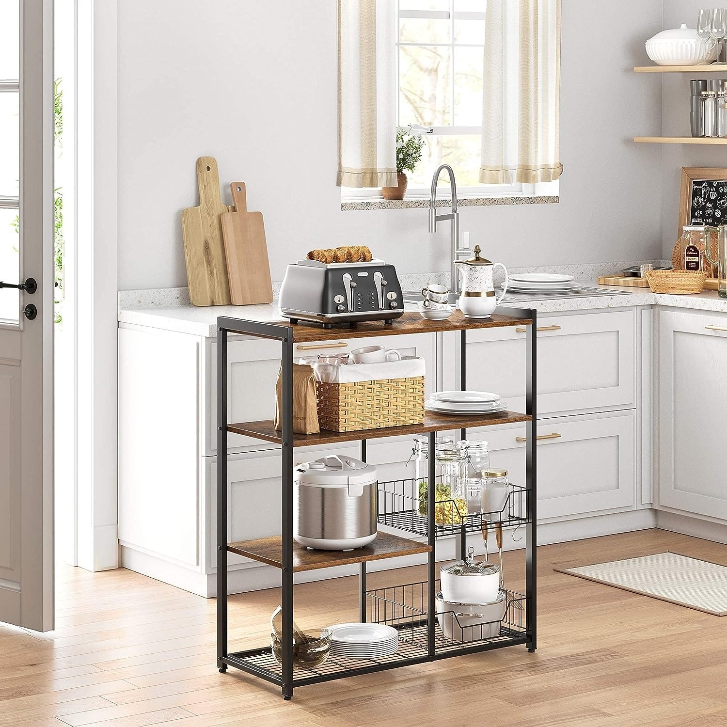 Bobbel Home - Keukenkast- Keukenrek - Metaal - Bruin & Zwart