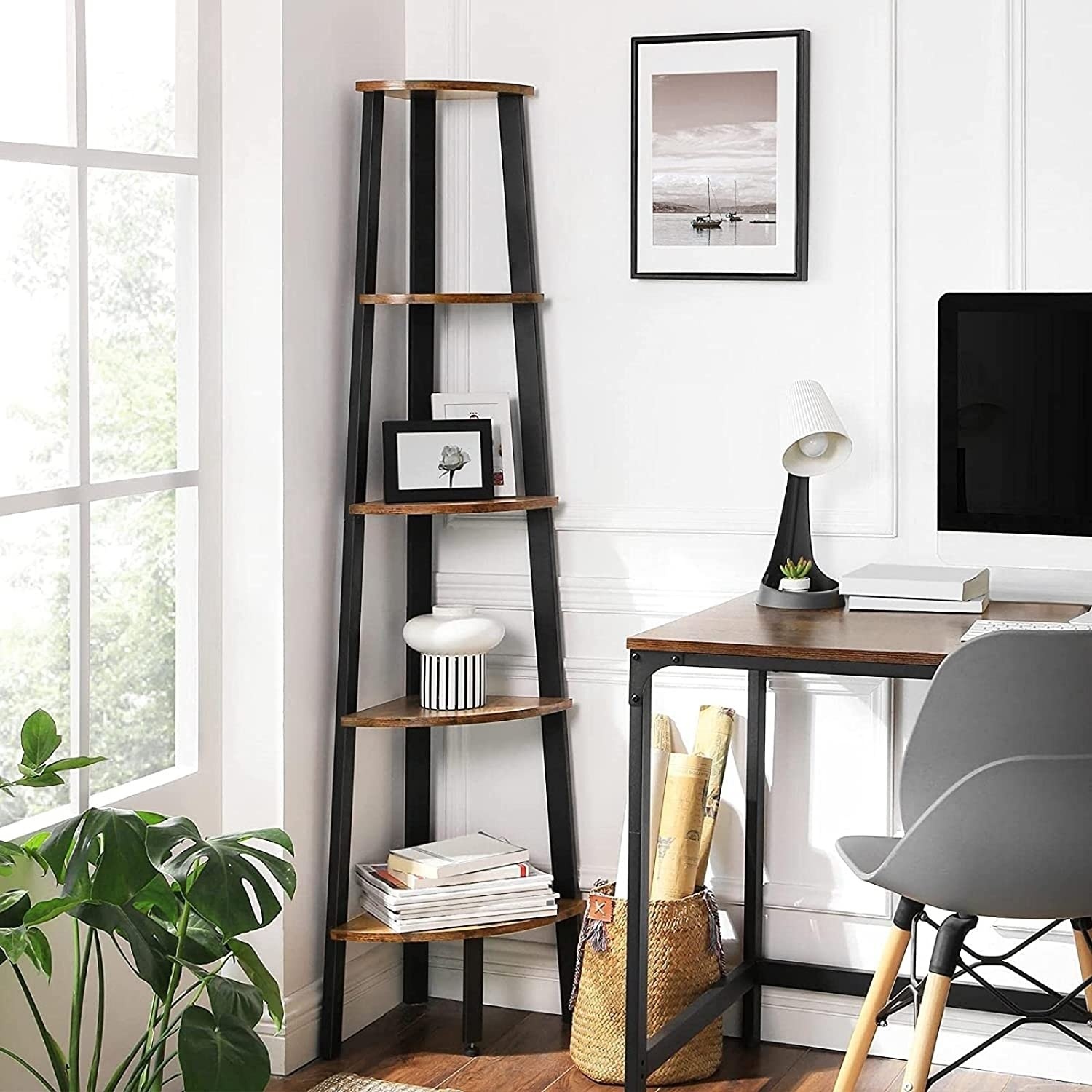Bobbel Home - Boekenkast - Vintage Kast - 5 planken - Industrieel