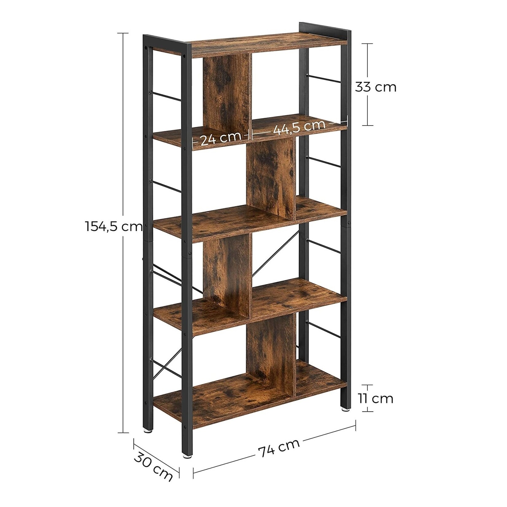 Bobbel Home Bobbel Home - Bookcase - 5 Shelves - Wood - Brown