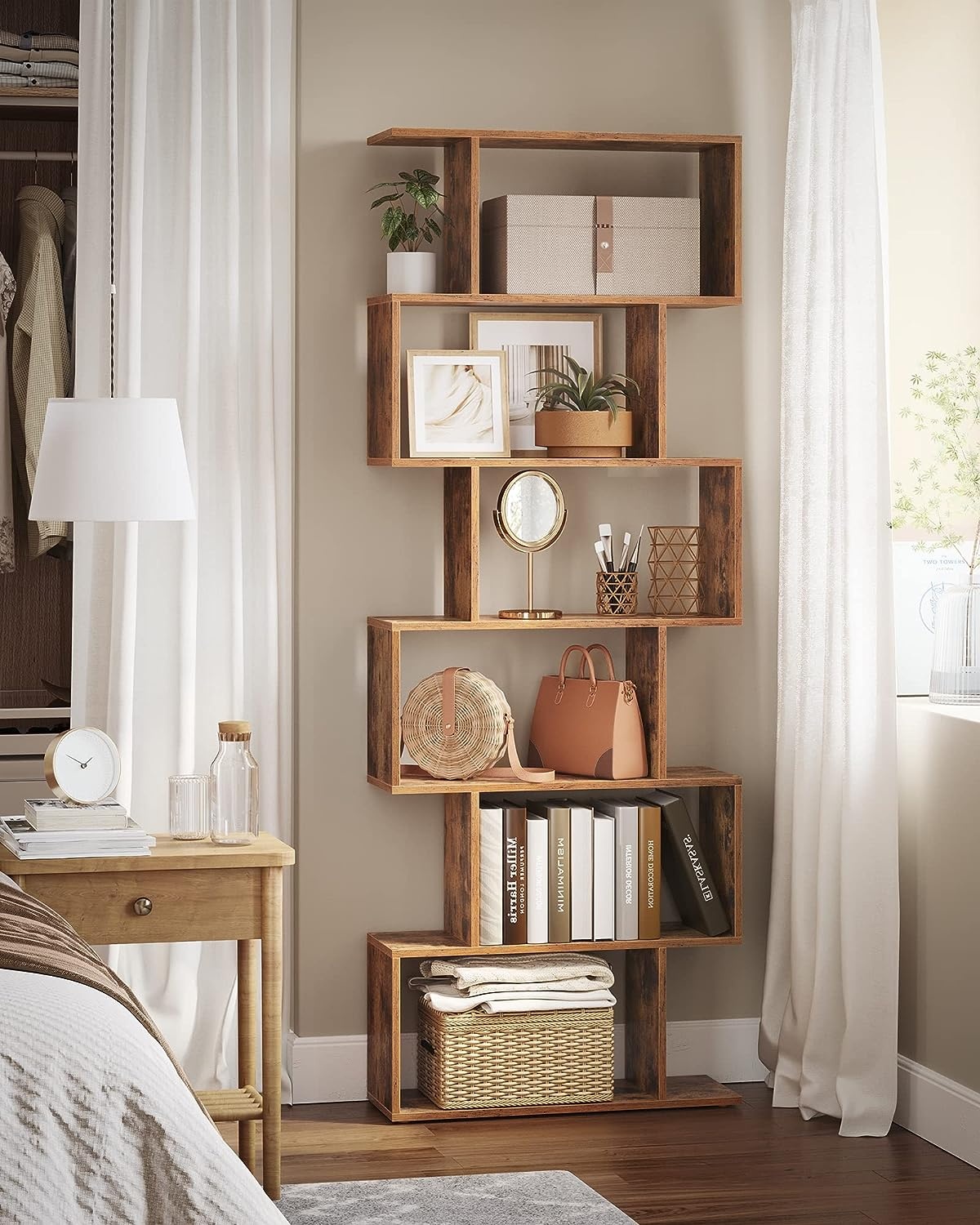 Bobbel Home - Boekenkast - Kubus - 6 Compartimenten - Bruin