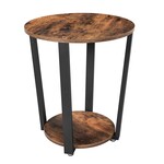 Bobbel Home Round Side Table - Iron Frame - Industrial - Brown/Black
