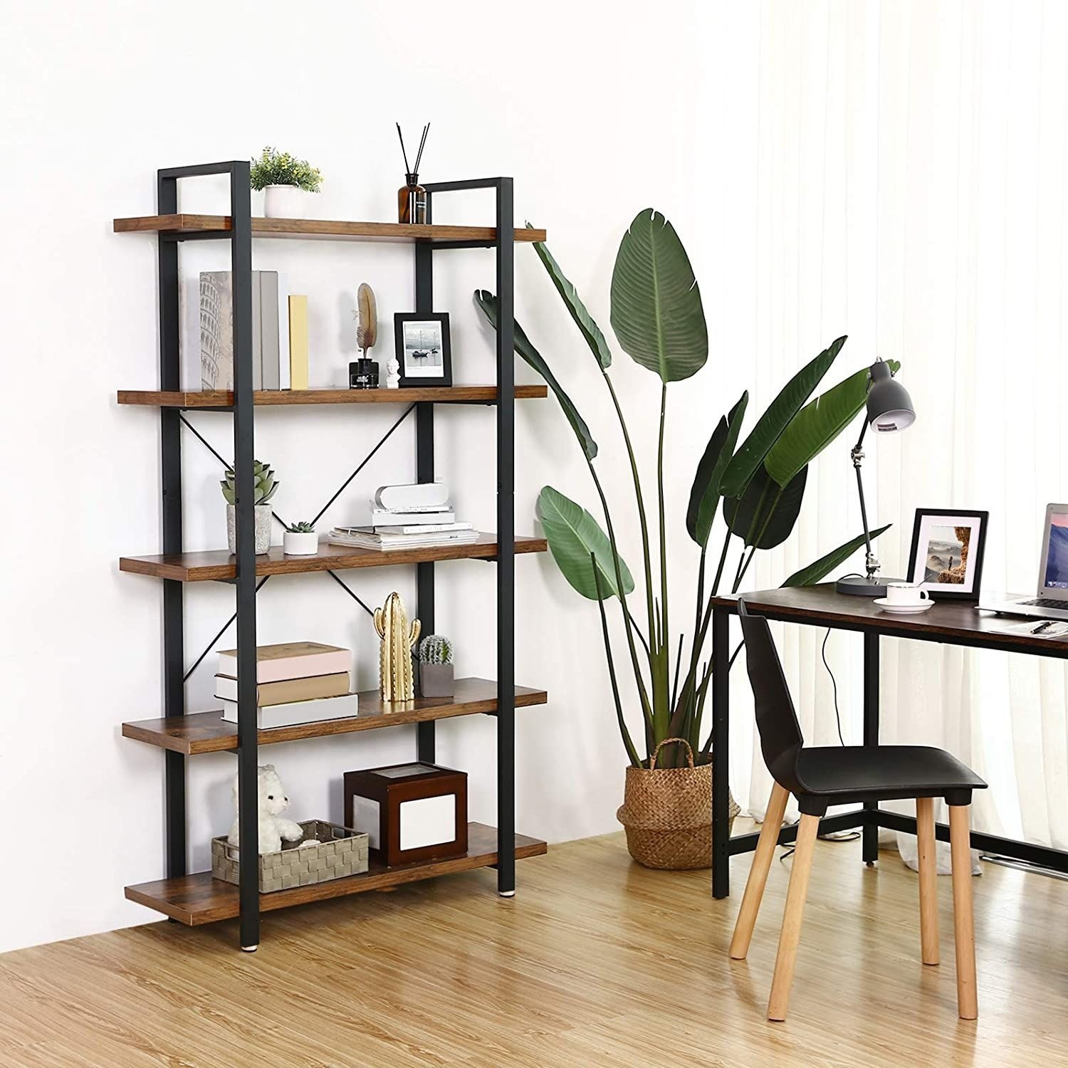 Bobbel Home - Boekenrek - Hout/Metaal - Bruin