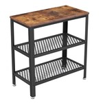 Bobbel Home Bobbel Home - Small wooden side table - Includes 2 grid boards - Metal - Brown & Black