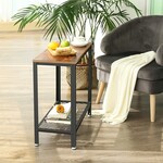 Bobbel Home Bobbel Home - Rectangular Side Table - Includes Grating Board - Iron Frame - Vintage - Dark Brown