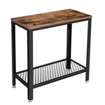 Bobbel Home Bobbel Home - Rectangular Side Table - Includes Grating Board - Iron Frame - Vintage - Dark Brown