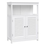 Bobbel Home Bobbel Home - White Bathroom Cabinet - Includes 2 Slat Doors - Rustic - MDF