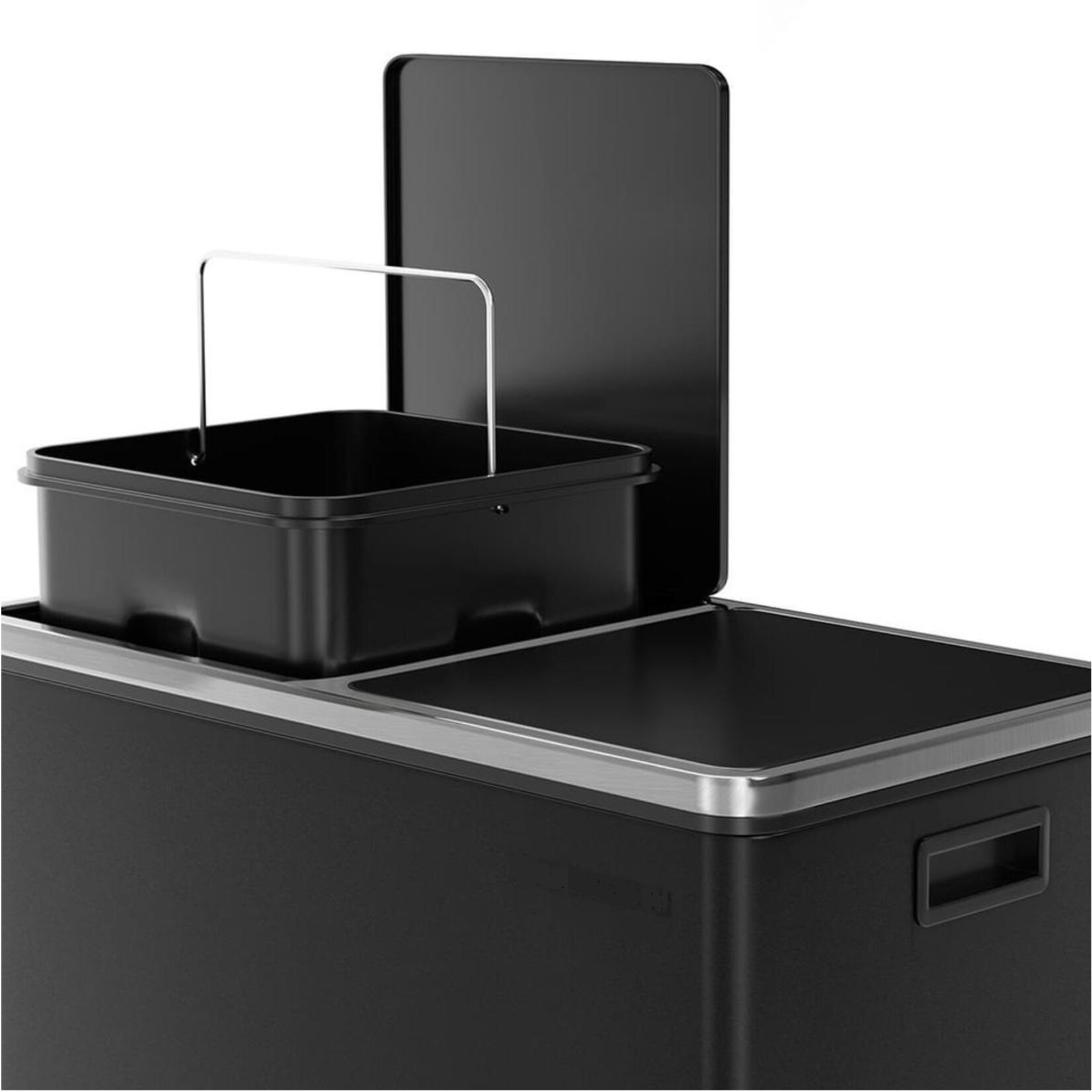 Bobbel Home Bobbel Home - Black Waste Bin - 2 x 30 Liter - 2 Compartments - Stainless Steel