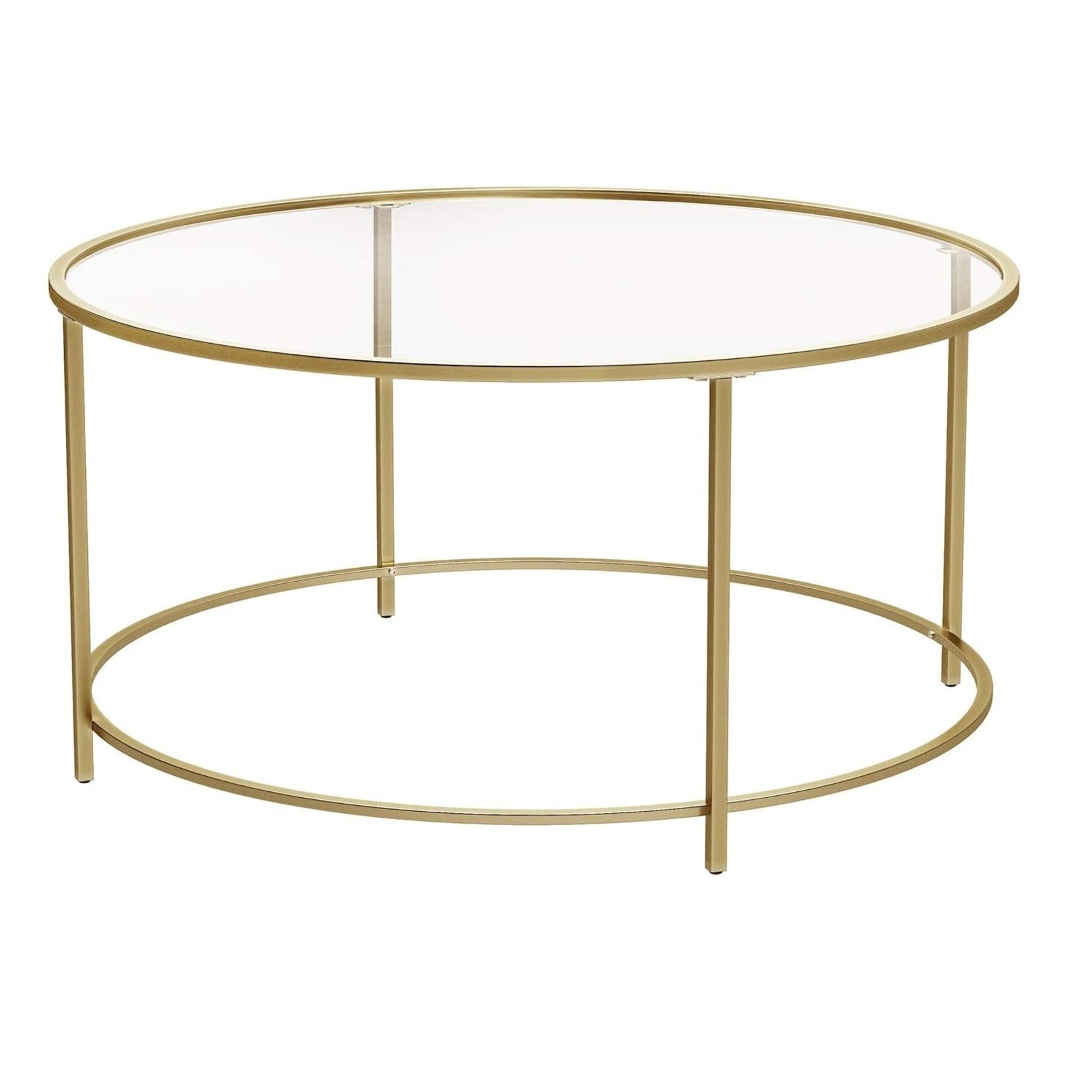 Bobbel Home Bobbel Home - Round Coffee Table - Glass Plate - Metal Frame - Coffee Table - Gold
