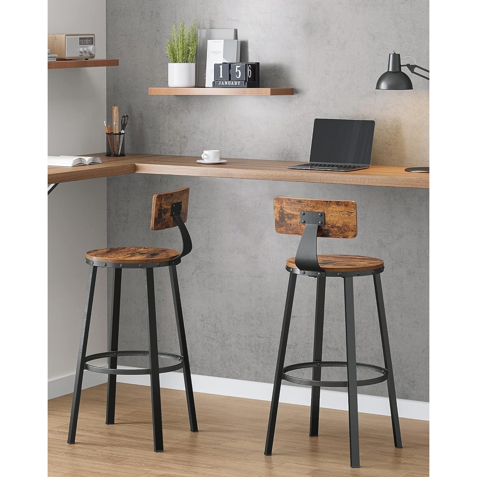 Bobbel Home Bobbel Home - Barstool - Set Of 2 - Vintage - Black