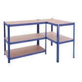 Wiltec 2x magazijnrek blauw 100x50x200 cm, draaglast 200 kg per