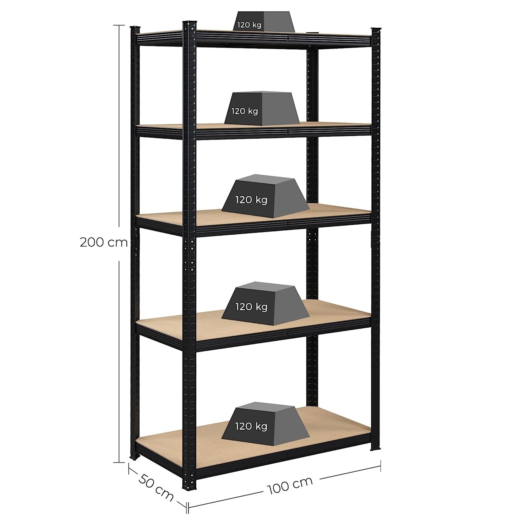 Bobbel Home Bobbel Home - Rack cabinet - 5 adjustable shelves - max 600kg - Black