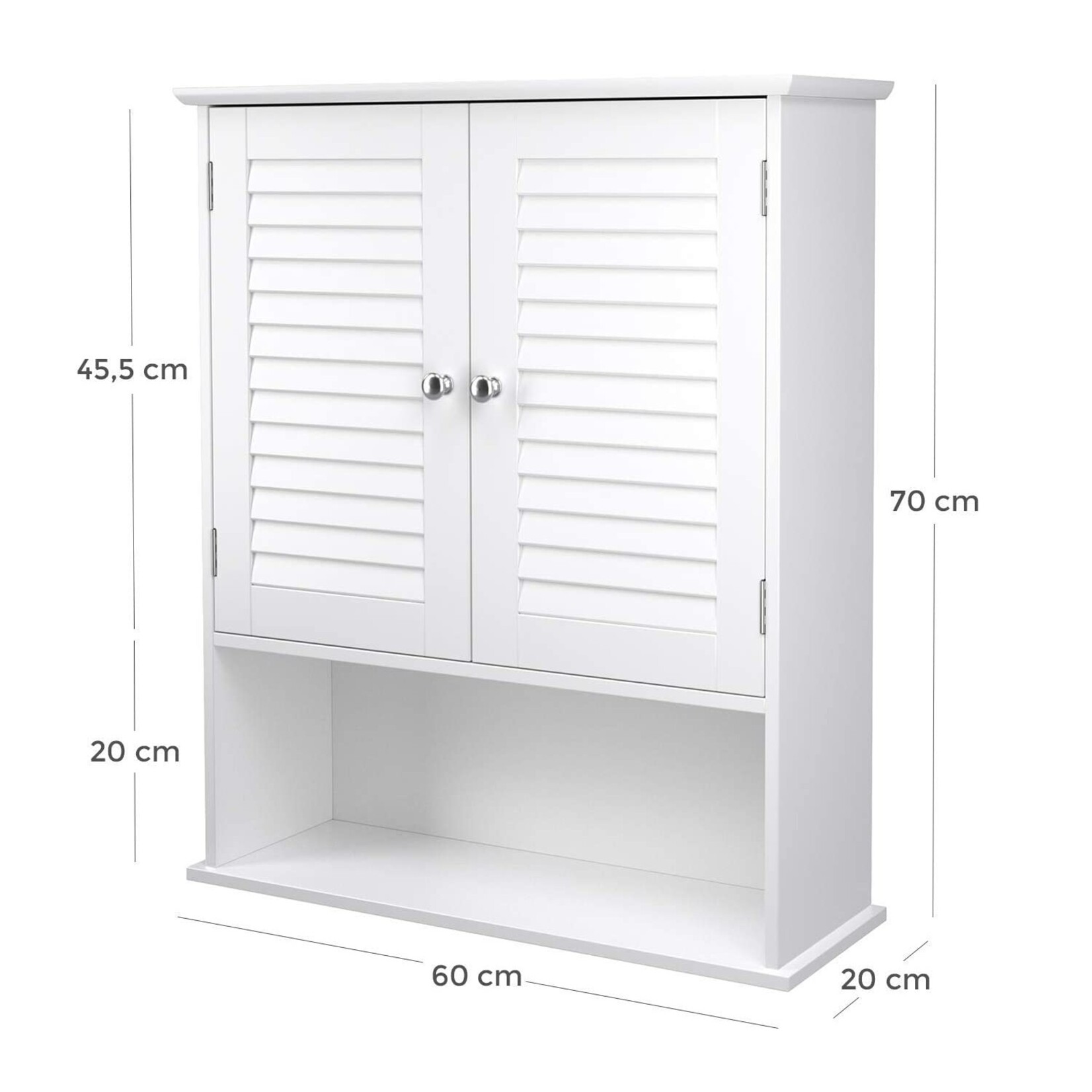 Bobbel Home Bobbel Home - Bathroom cabinet - Wall cabinet - Incl. shelf - 2 Doors - Wood - White