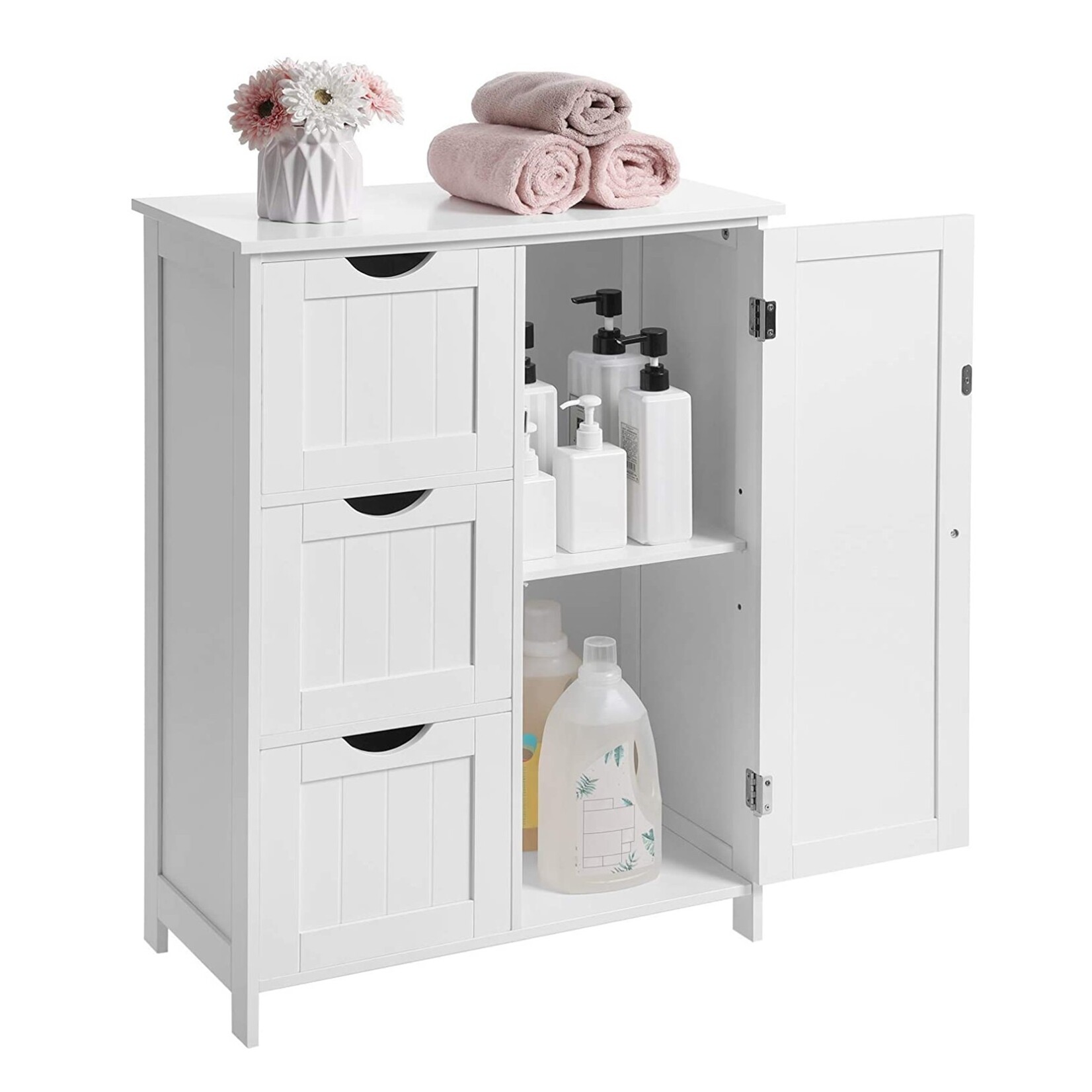 Bobbel Home Bobbel Home - Bathroom cabinet - 3 drawers - 1 Door - Wood - White