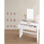 Bobbel Home Bobbel Home - Dressing table with rectangular mirror - With 2 drawers & 3 open compartments - White