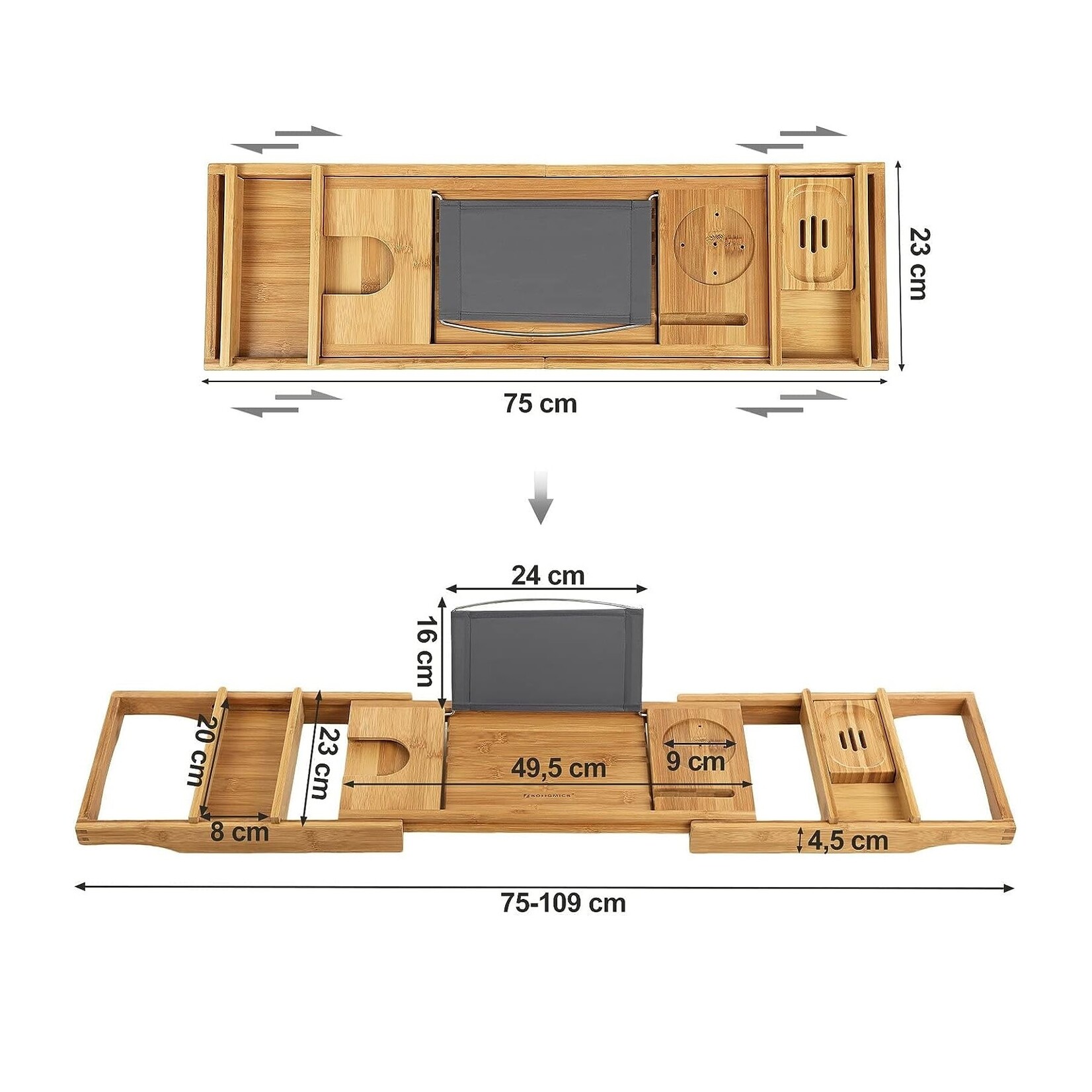 Bobbel Home Bobble Home - Extendable bath rack - With cup holder - Bamboo