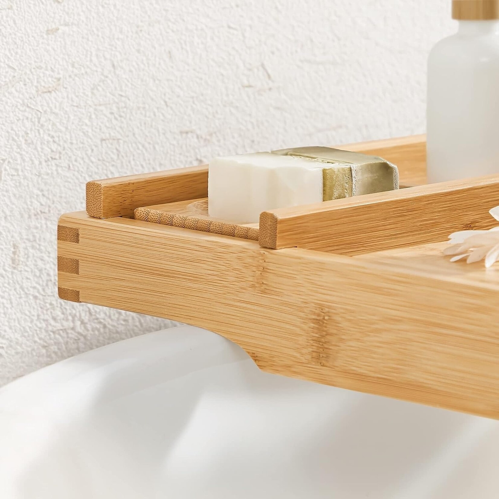 Bobbel Home Bobble Home - Extendable bath rack - With cup holder - Bamboo