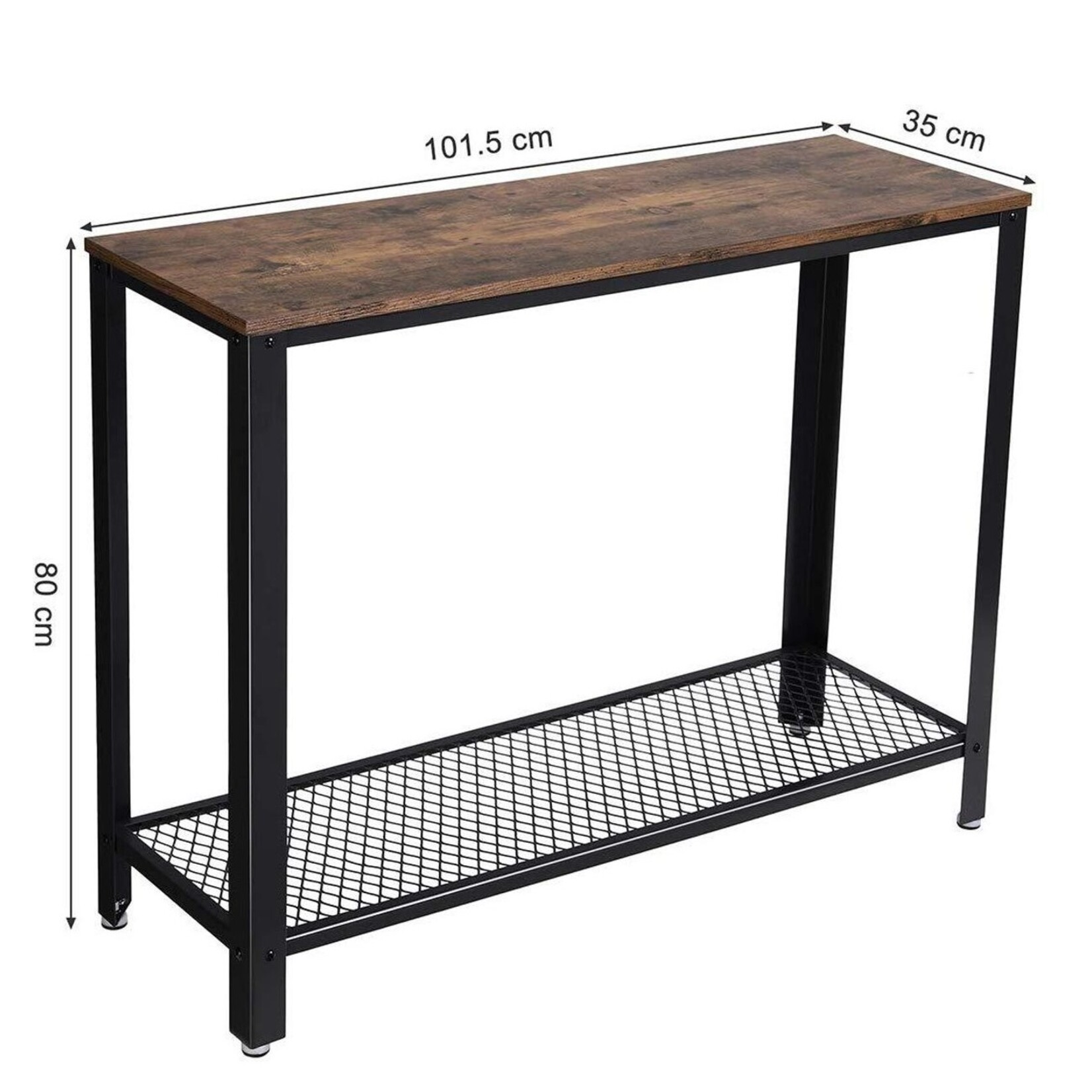 Bobbel Home Bobbel Home - Vintage Bijzettafel - Industrieel - Bruin/Zwart