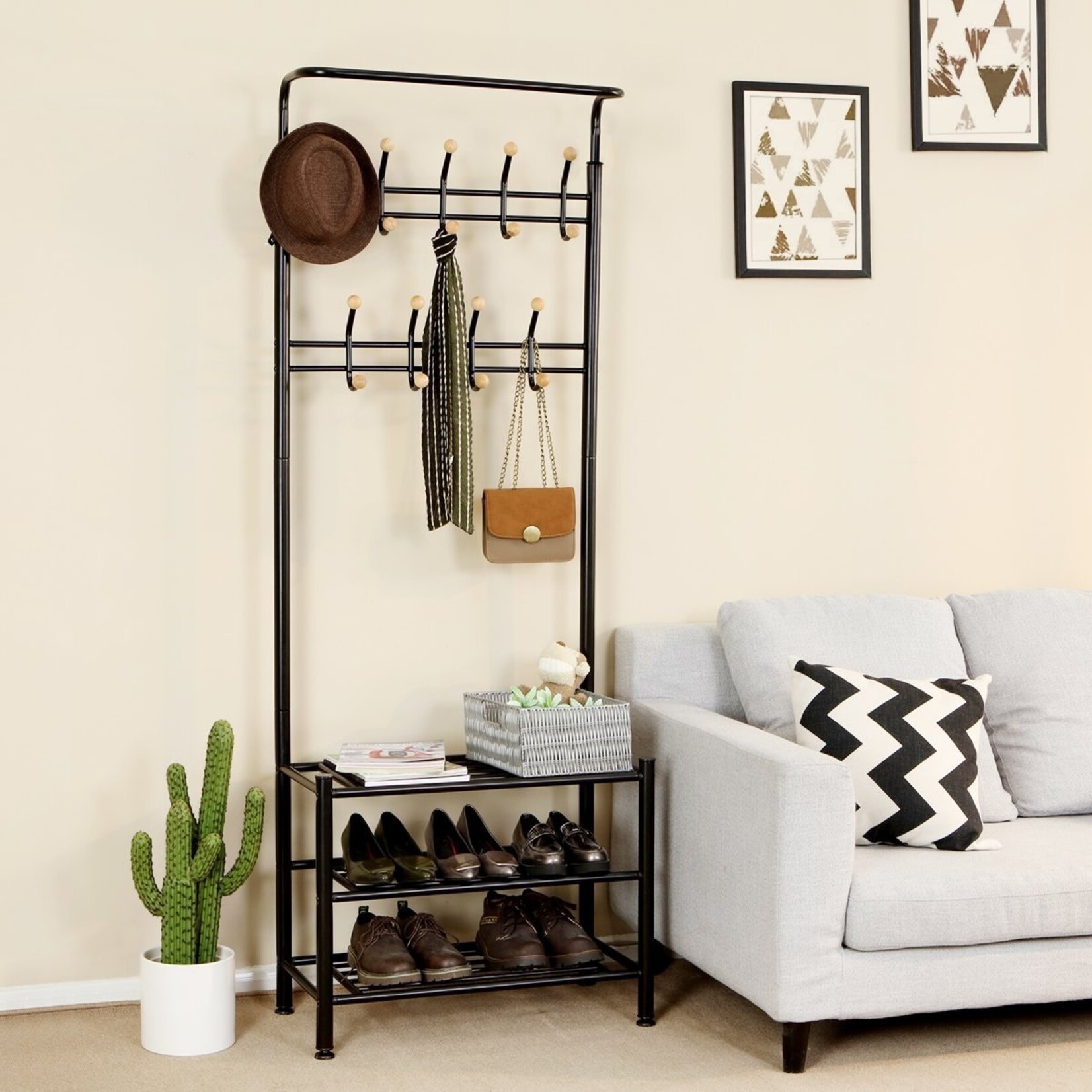 Bobbel Home Bobbel Home - Multifunctional Wardrobe - With Coat Rack And Shoe Rack