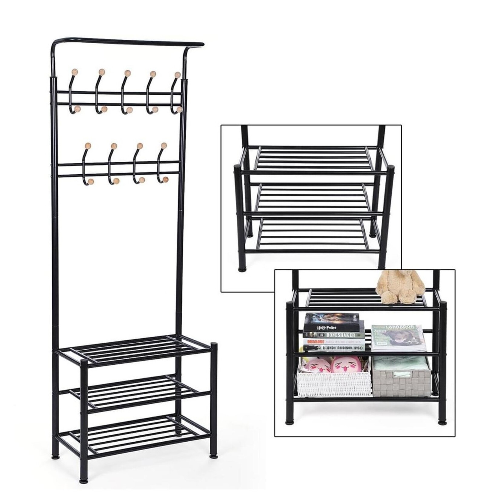 Bobbel Home Bobbel Home - Multifunctional Wardrobe - With Coat Rack And Shoe Rack