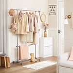 Bobbel Home Bobble Home - Wardrobe Rack - With Wheels - Height Adjustable - Stainless Steel - Silver