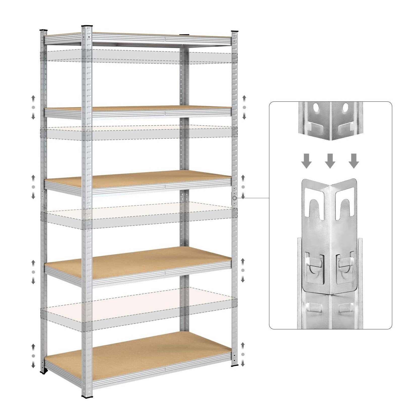 Bobbel Home Bobbel Home - shelving unit - Basement cabinet - 200 x 100 x 50 cm - Silver