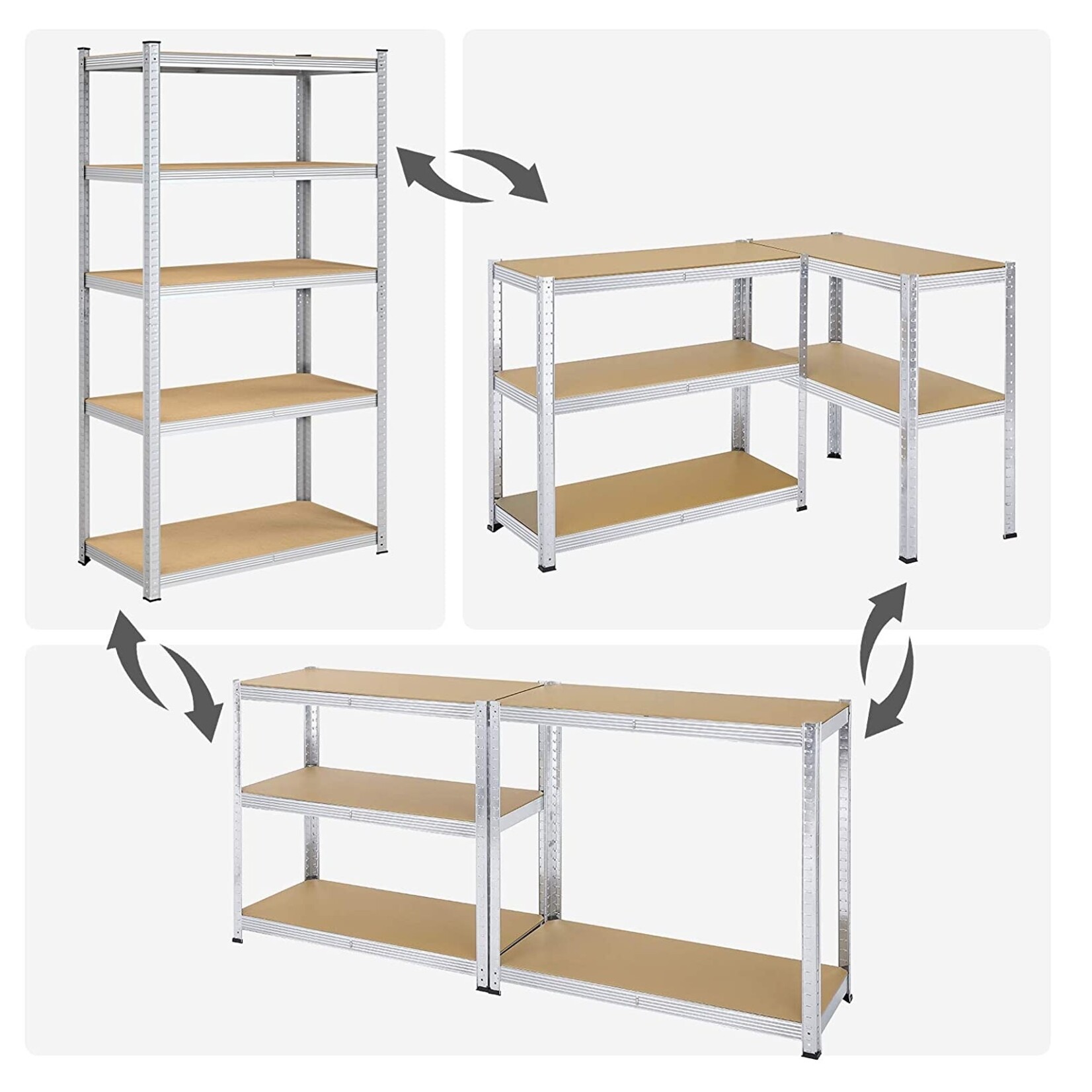 Bobbel Home Bobbel Home - shelving unit - Basement cabinet - 200 x 100 x 50 cm - Silver