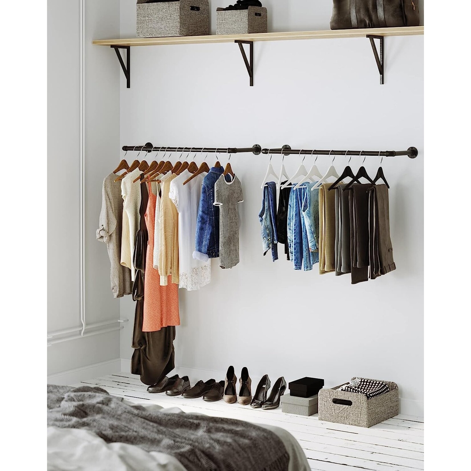 Bobbel Home Bobbel Home - Industrial clothes rack - max load 50 kg - Black