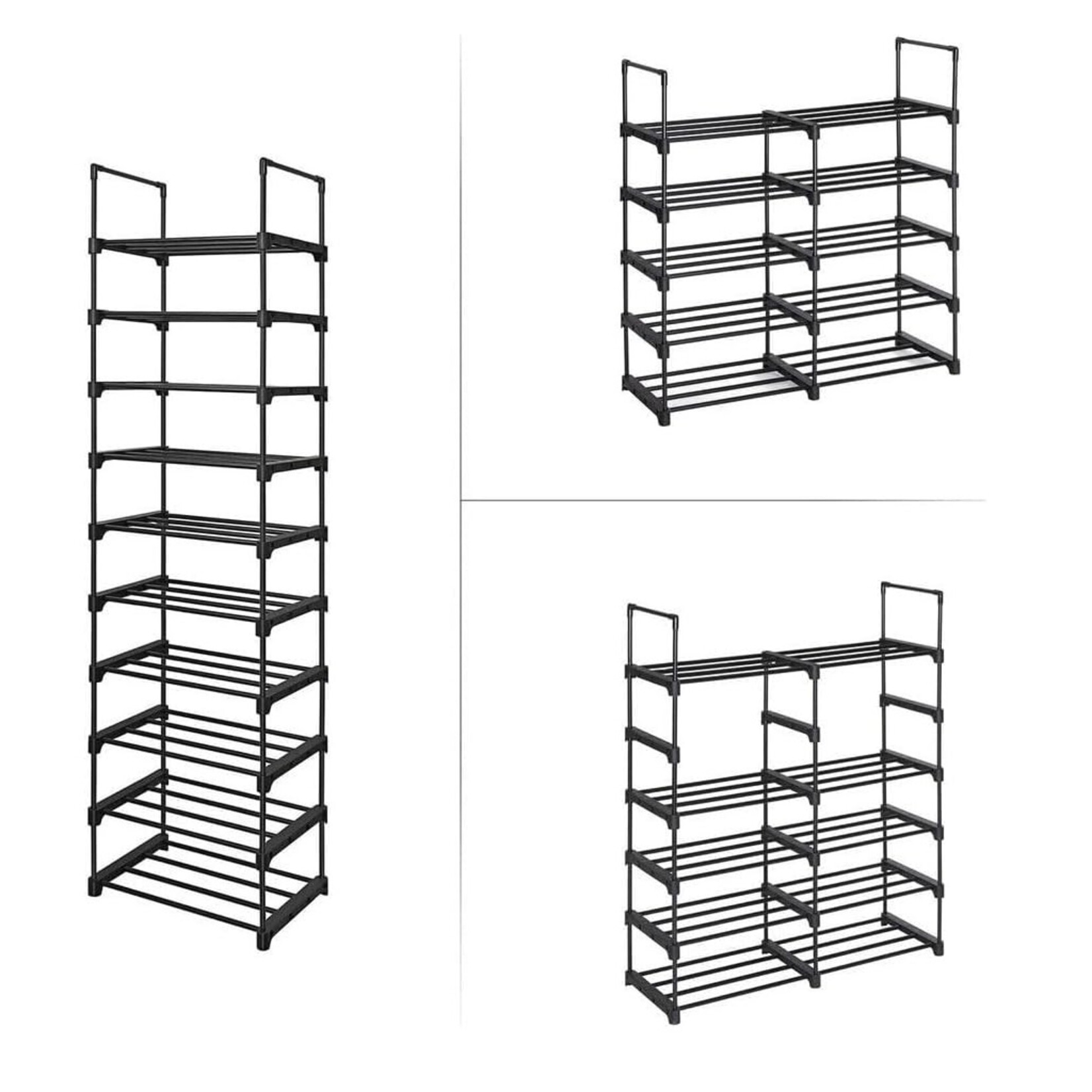 Bobbel Home Bobbel Home - Shoe rack - 10 shelves - Metal - Black