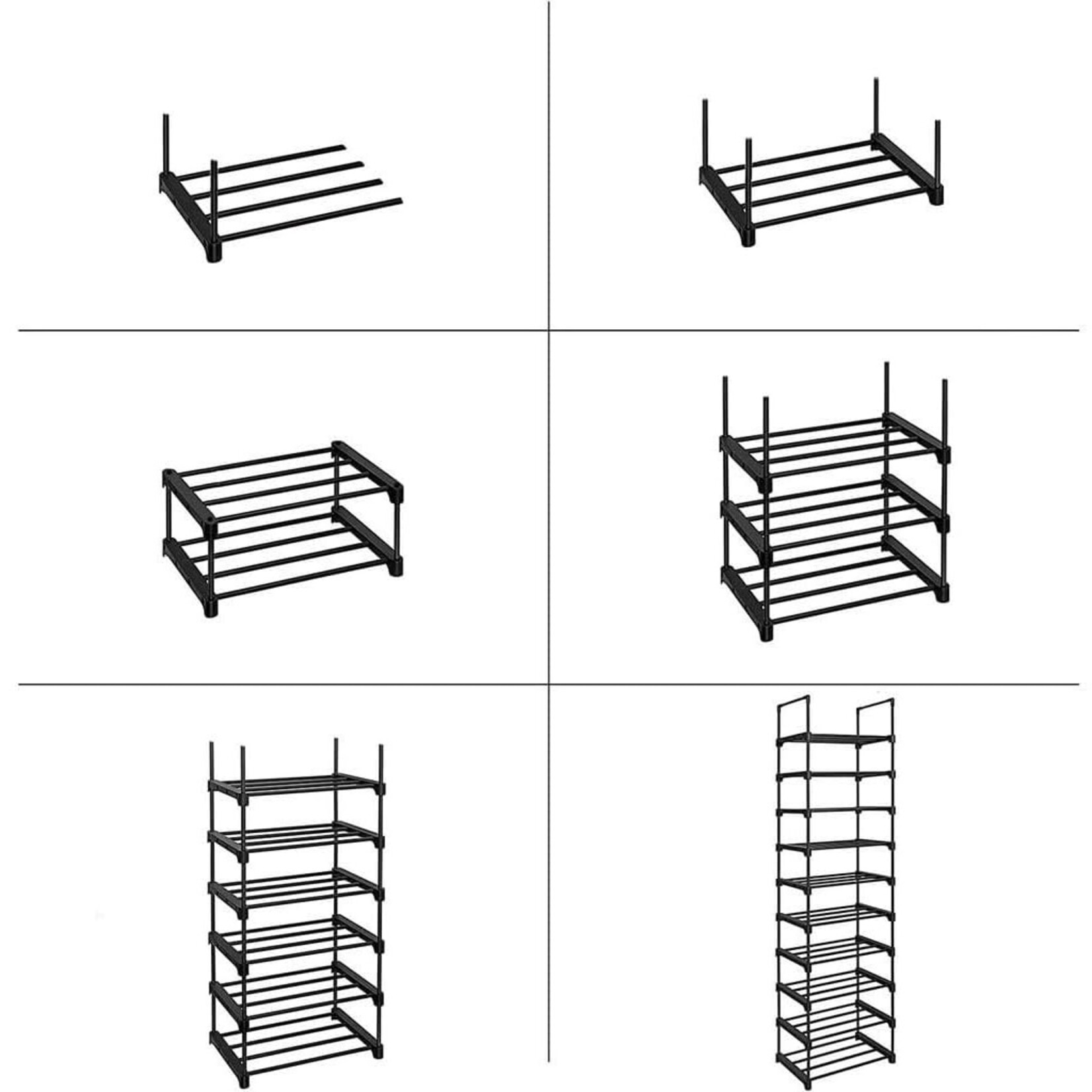Bobbel Home Bobbel Home - Shoe rack - 10 shelves - Metal - Black