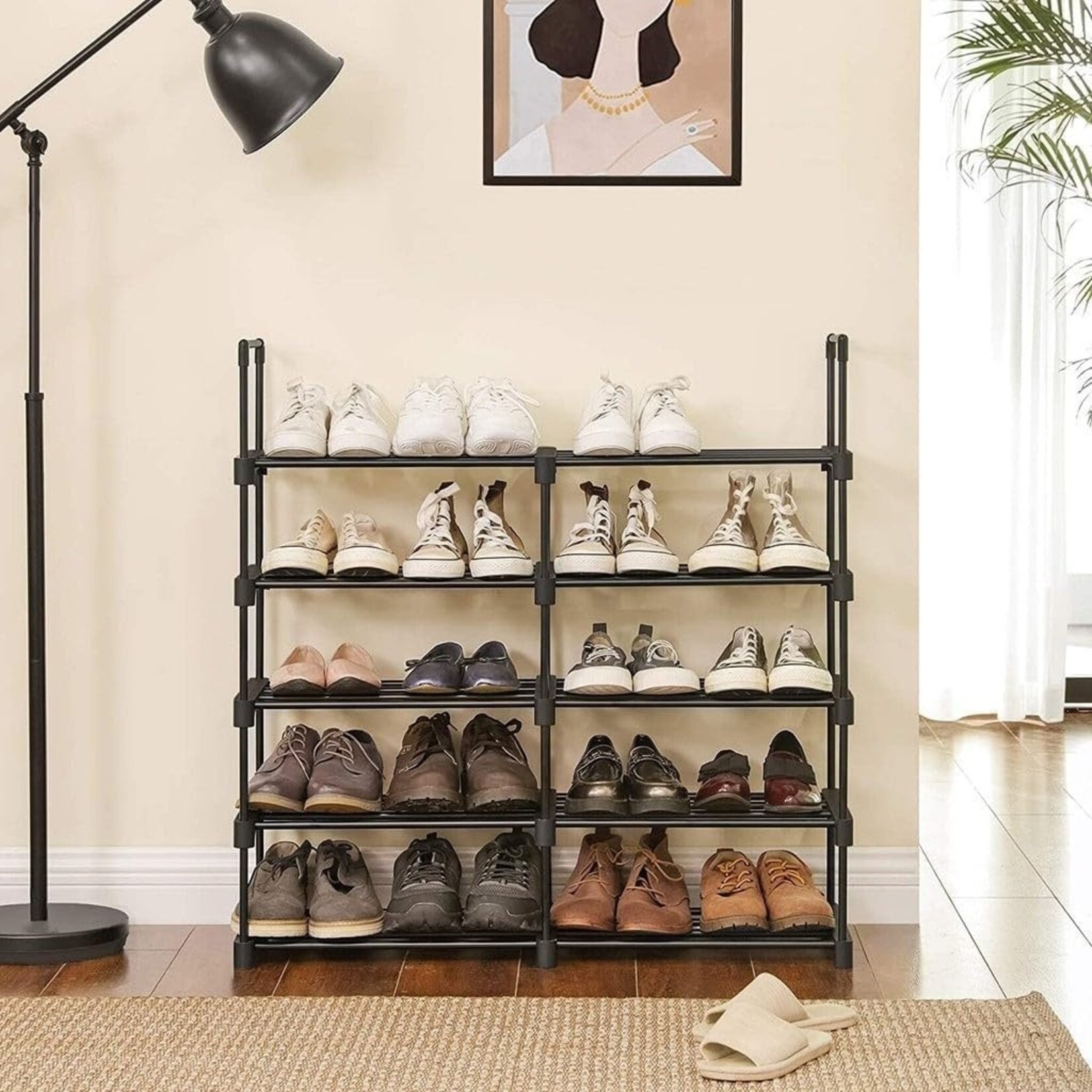 Bobbel Home Bobbel Home - Shoe rack - 10 shelves - Metal - Black